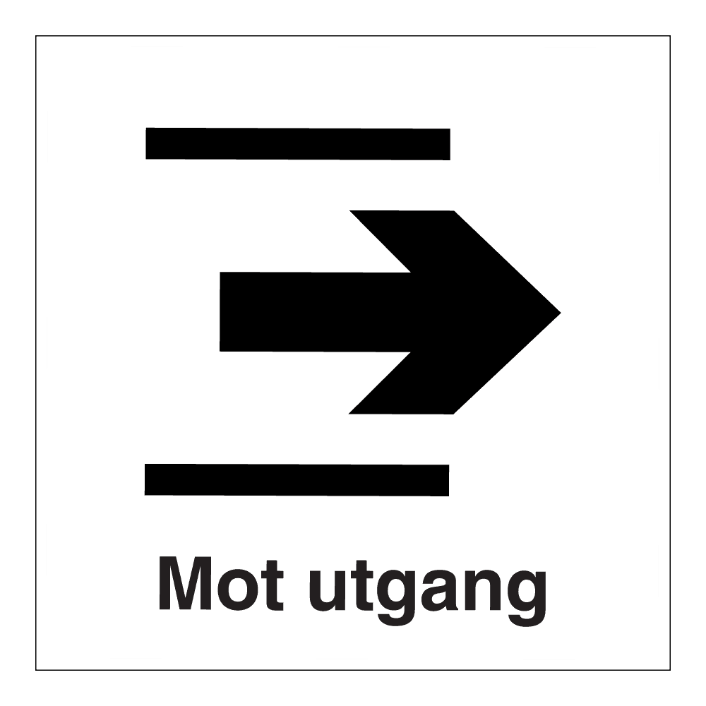 Informasjon klistremerke: "Mot utgang 2" m/tekst