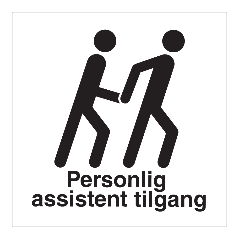 Informasjon klistremerke: "Personlig assistent tilgang" m/tekst