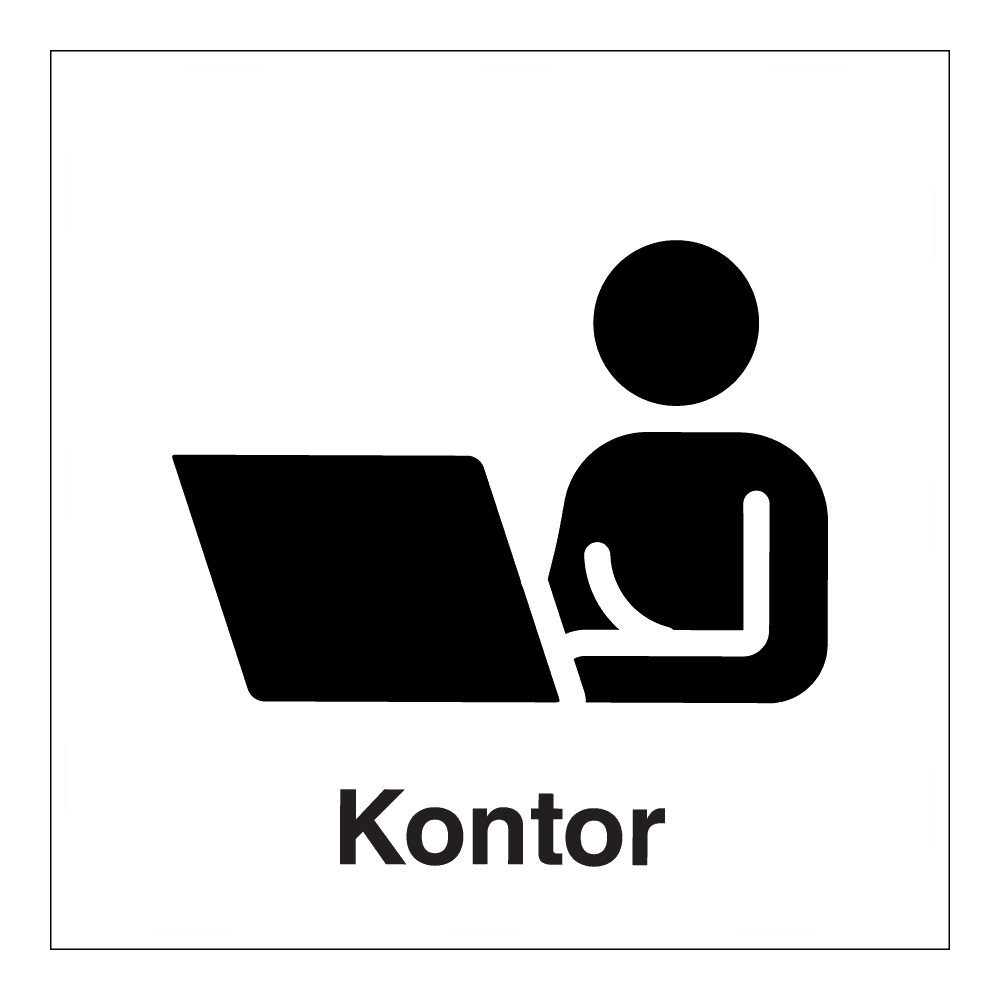 Informasjon klistremerke: "Kontor" m/tekst