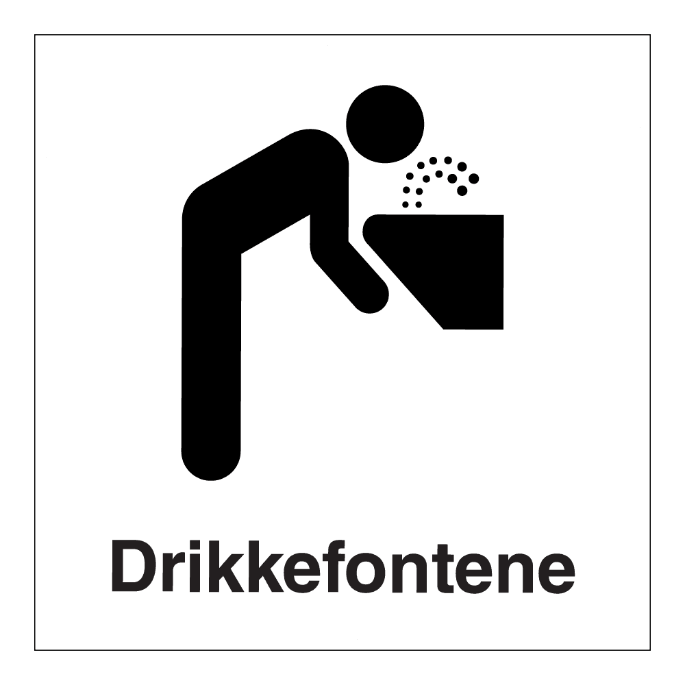 Informasjon klistremerke: "Drikkefontene" m/tekst
