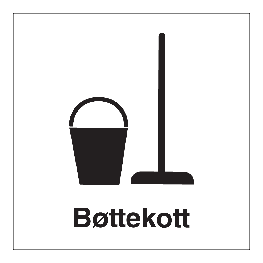Informasjon klistremerke: "Bøttekott" m/tekst