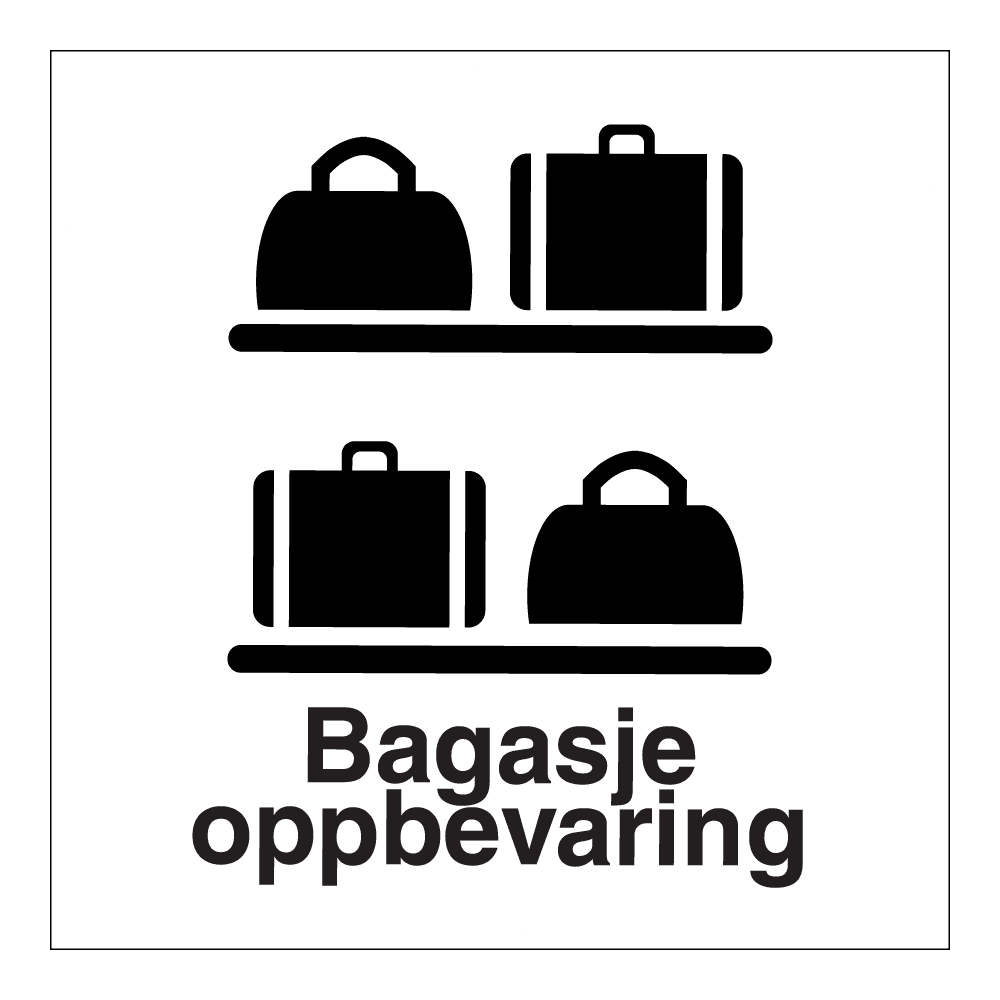Informasjon klistremerke: "Bagasjeoppbevaring" m/tekst