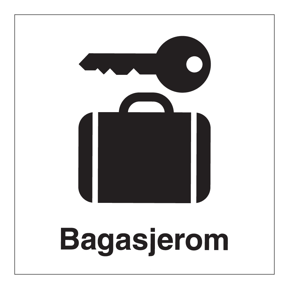 Informasjon klistremerke: "Bagasjerom" m/tekst