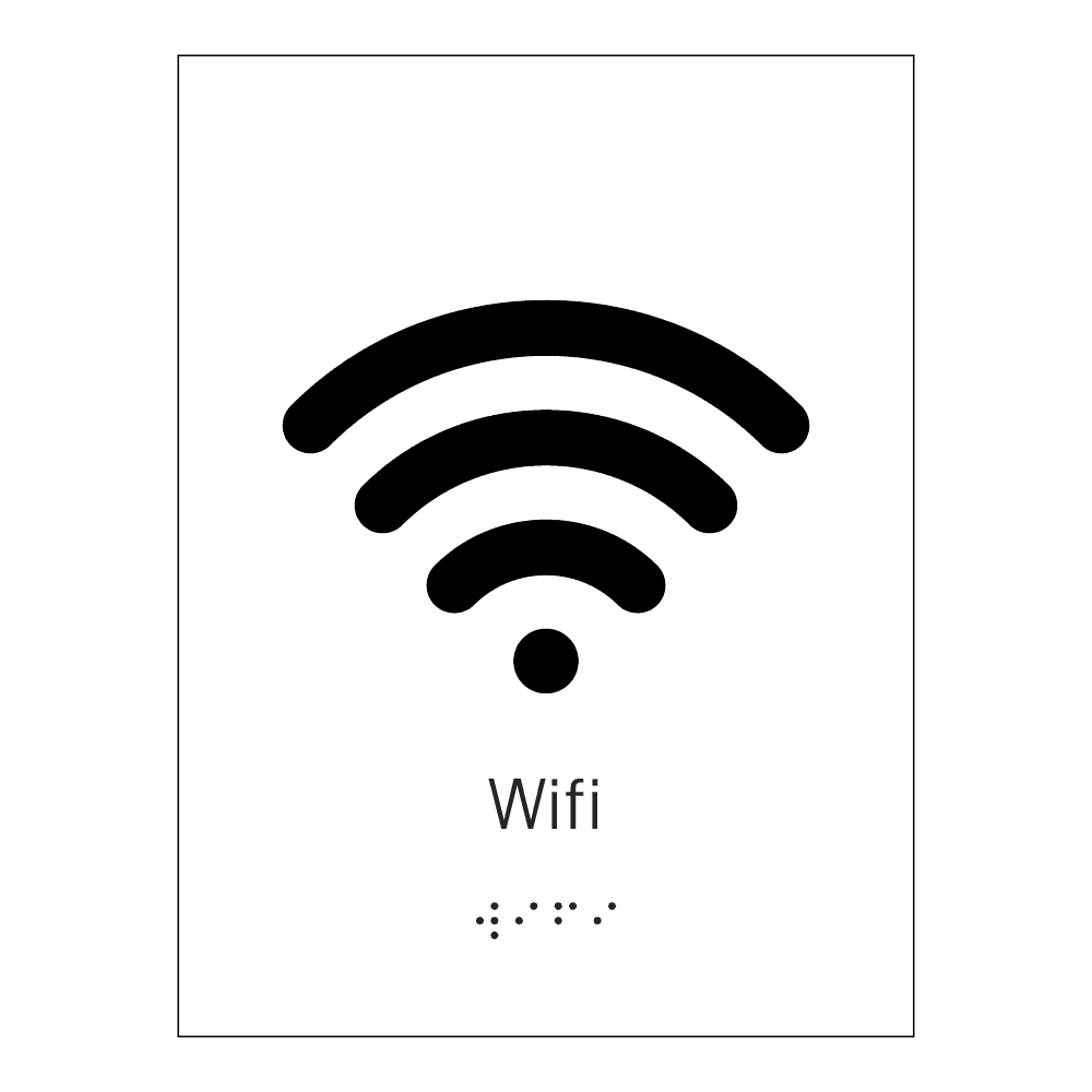 Informasjonsskilt: "WiFi" m/ taktilt trykk