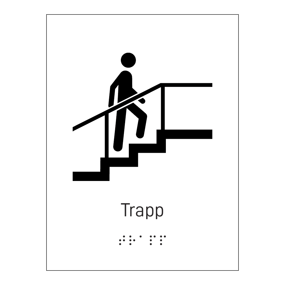 Informasjonsskilt: "Trapp 2" m/ taktilt trykk