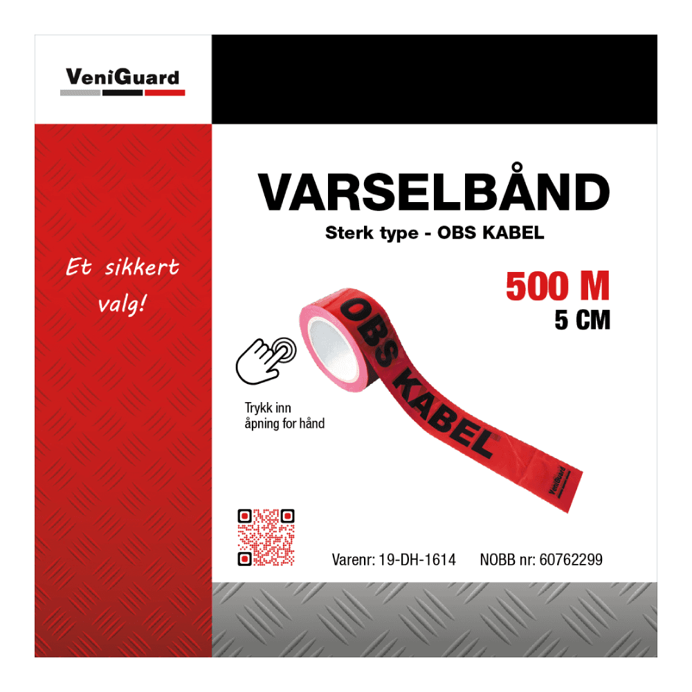 Varselbånd OBS KABEL